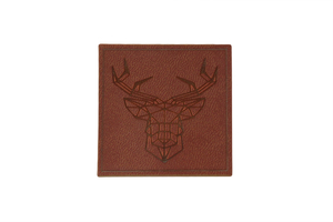 Eco leather patch - large geometric deer - bronze