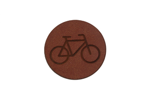 Écussons en cuir écologique - vélo - bronze 
