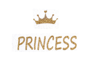  Iron-on transfer - Princess with a crown - gold 