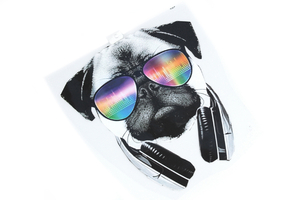  Iron-on transfer - thermo-printing - pug with glasses 