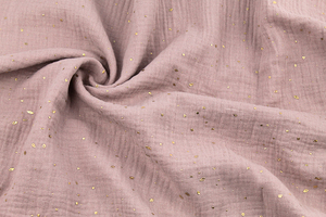 Double Gaze Cotton - golden dots - dirty pink