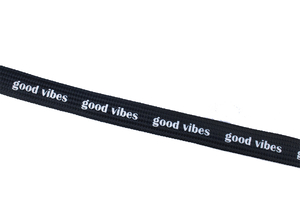 Printed cord - Good Vibes - black 