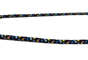 Cotton cord 8 mm - MULTI - black with color 