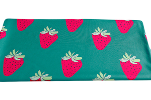 Waterproof fabric - Strawberries on mint