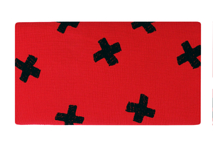 Double Gaze Cotton - crosses - red