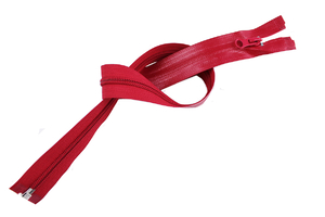 Waterproof zipper - 60 cm - red