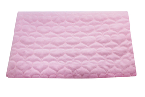 Velvet quilted hearts- pink