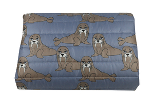 walruses on blue  - quilted orthalion 