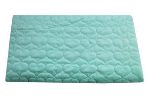 Velvet quilted hearts- mint