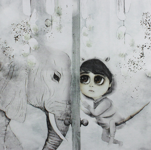 Panneau d'oreiller - Mojo Graffi - Tilo avec un éléphant