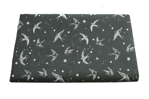 Swallows on gray- home decor fabric