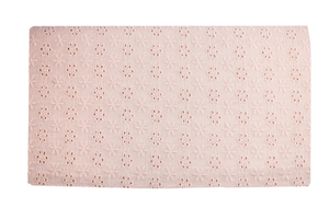 Tkanina bawełniana haftowana- stokrotki - brzoskwinia 