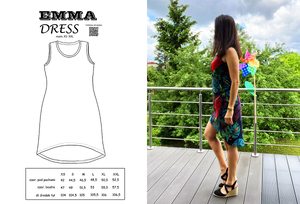 PDF Wykrój sukienka EMMA- XS - XXL 