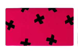 Double Gaze Cotton - crosses -pink