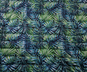 Palm leaves on dark - quilted nylon  