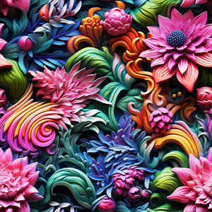 3D flowers - sweatshirt - digital print      