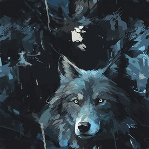 Waterproof fabric - Black wolfs