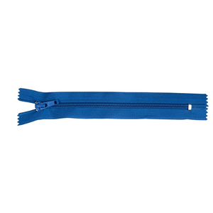 Non-separable spiral zipper - 16 cm - blue
