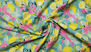 Silky fabric, silki -  lemons