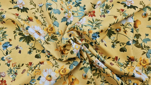 Silky fabric, silki -  yellow romantic