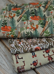 Karton tkaniny bawełniane.