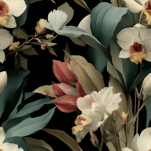 Flowers on black - softshell   