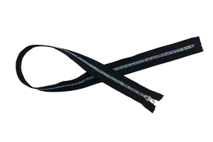 Reißverschluss Plektrum Trennbar - Regenbogen - Schwarz 70 cm 