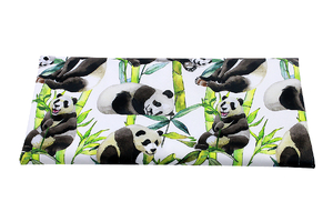 Waterproof fabric - Pandas on white