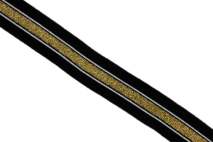 Streifenband Strickstoffe - schwarz-gold-schwarz