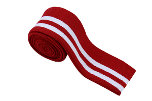 Ribbed flap - red with white stripes