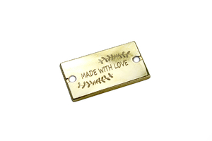 Plaque with engraving - Made with love - gold 