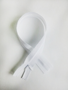 Spiral zipper - covered - 30 cm - white 
