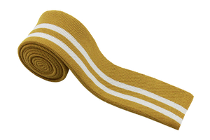 Ribbed flap - mustard honey in white stripes