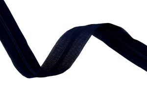 Covered zipper tape - navy blue 