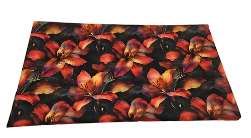 Tkanina wodoodporna - magical flowers - złote lilie.jpg