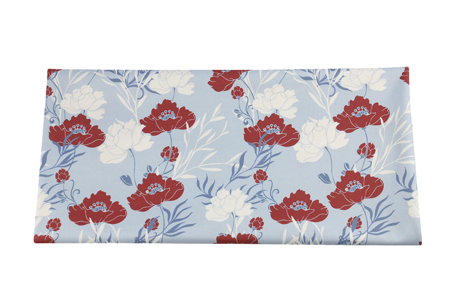 PUL fabric (50 x 50cm) - Flowers on red